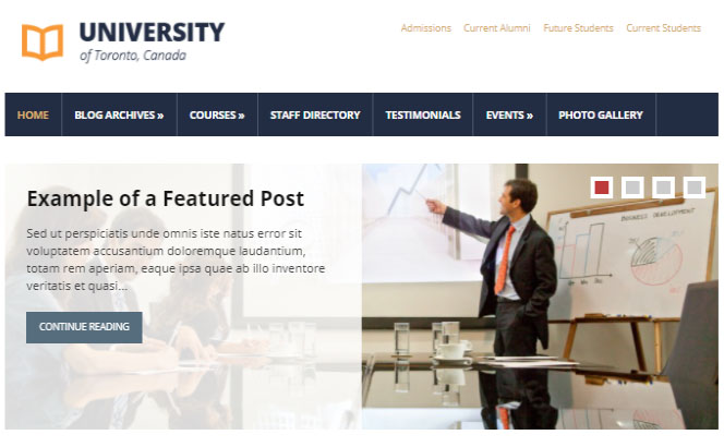 university wordpress theme