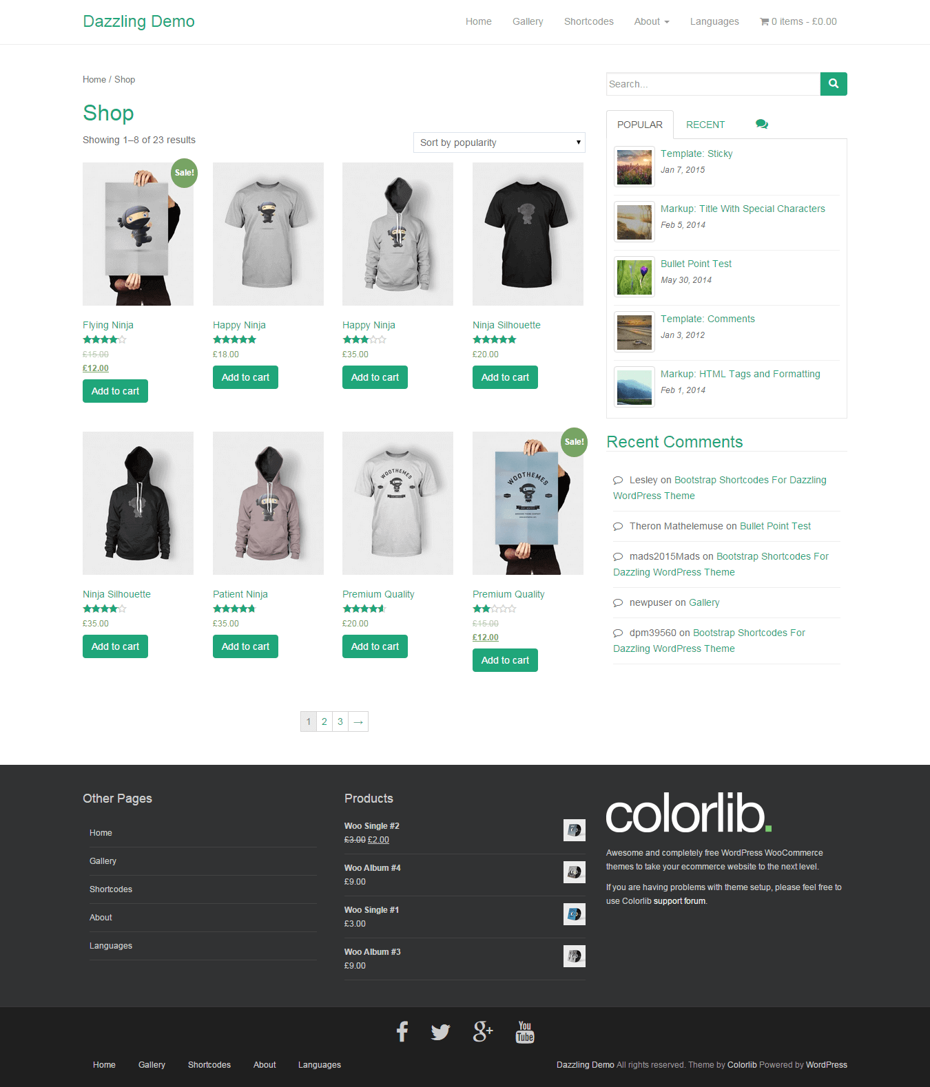 Dazzling eCommerce WordPress theme