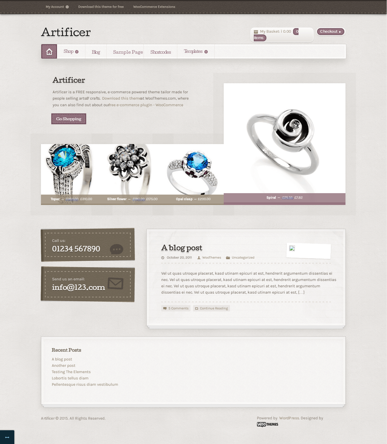 Artificer eCommerce WordPress theme