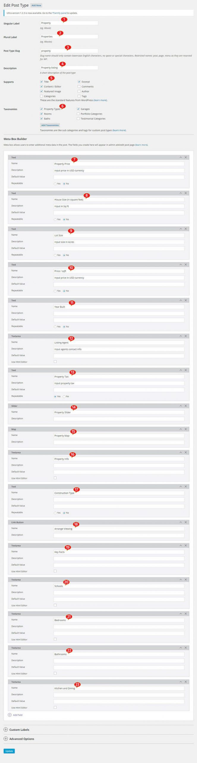themify ptb (post type builder) plugin - adding a custom post type