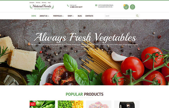  Food Store WooCommerce Template