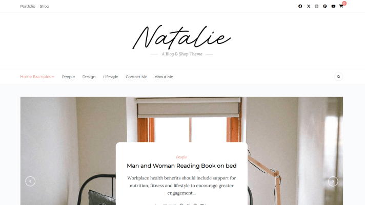 natalie blog shop wordpress theme
