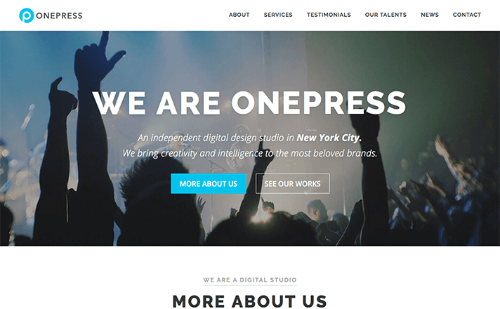 single page wordpress theme