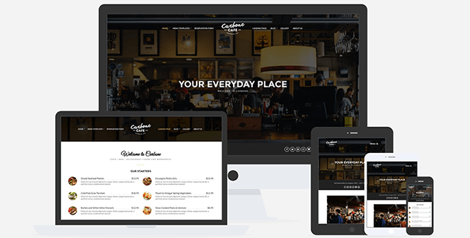 carbone cafe restaurant wordpress theme