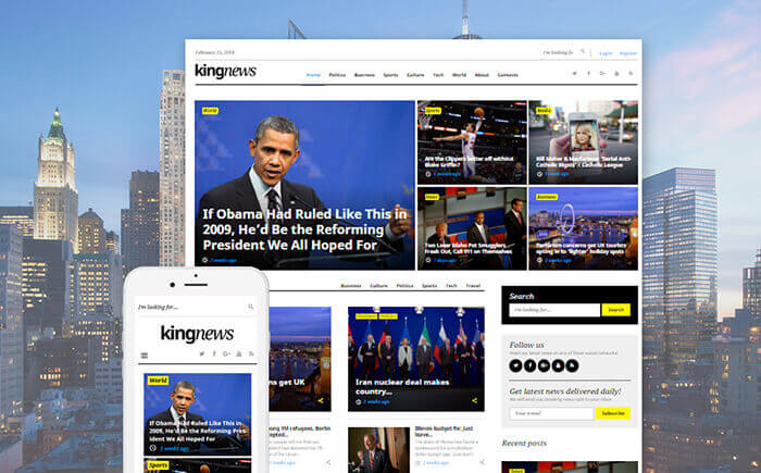 KingNews GPL WordPress Template 