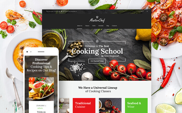 Master Chef Cooking School WordPress Theme 