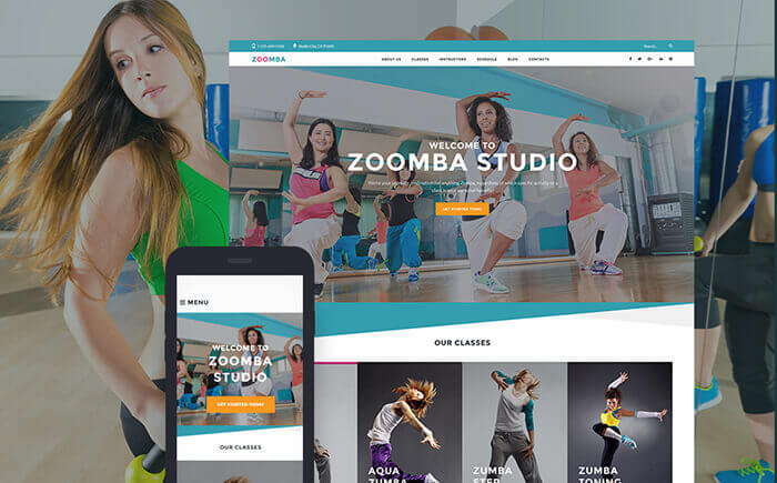 Zoomba - Zoomba Dance Studio WordPress Theme 