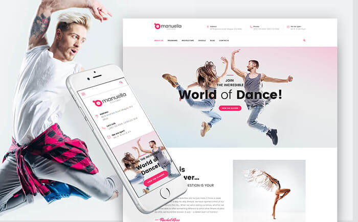 Emanuella - Dance School Responsive WordPress Theme 