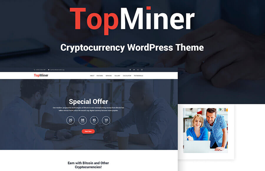 TopMiner - Cryptocurrency WordPress Theme