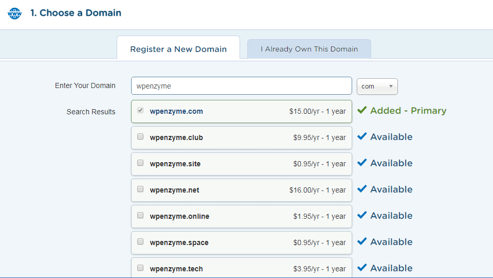 Pick a Domain Name choose a domain
