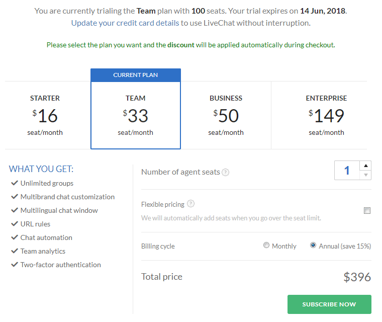 livechat signup