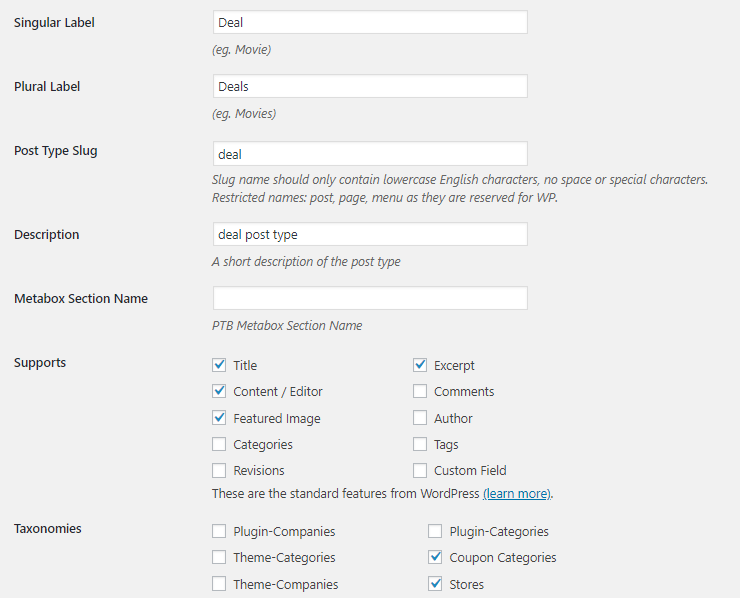Creating a Custom Post Type