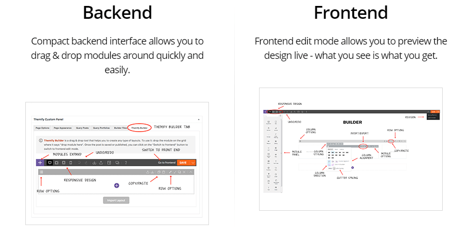 Themify Builder Interface