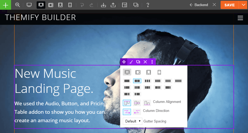 Themify Builder Interface