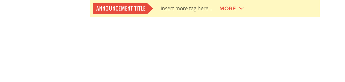 Announcement Bar expandable notification