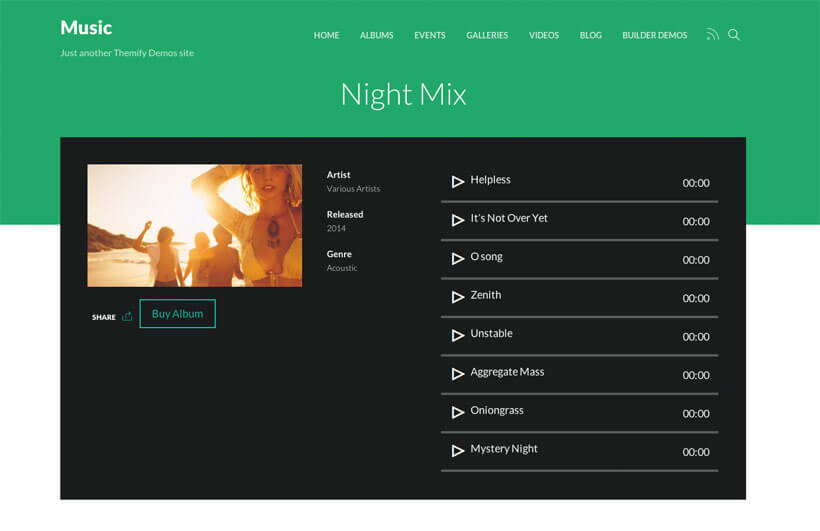 Music theme Custom Post Type