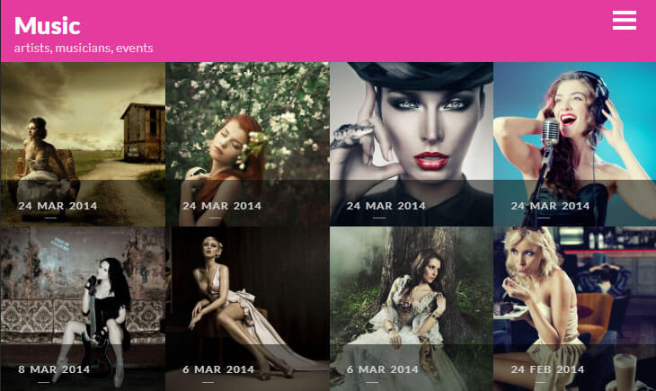 Music Theme Premade Layouts