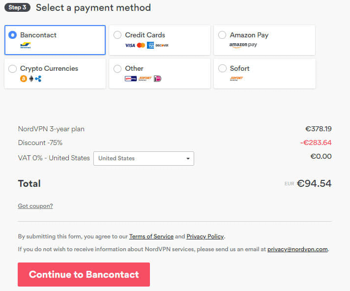 Checkout nordvpn checkout