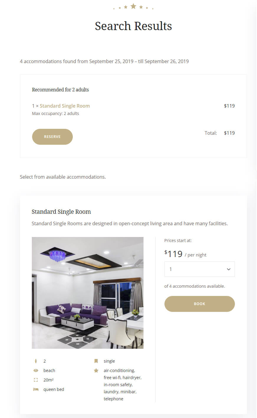 Hotel Properties Search Result
