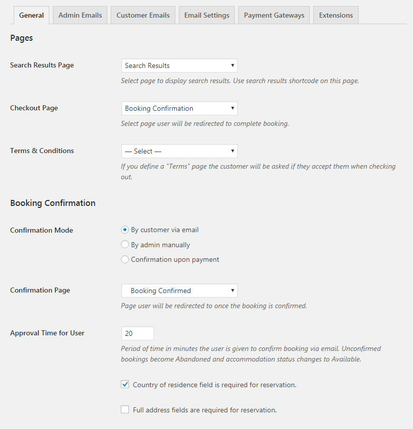 Admin Settings