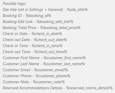 Email Tags