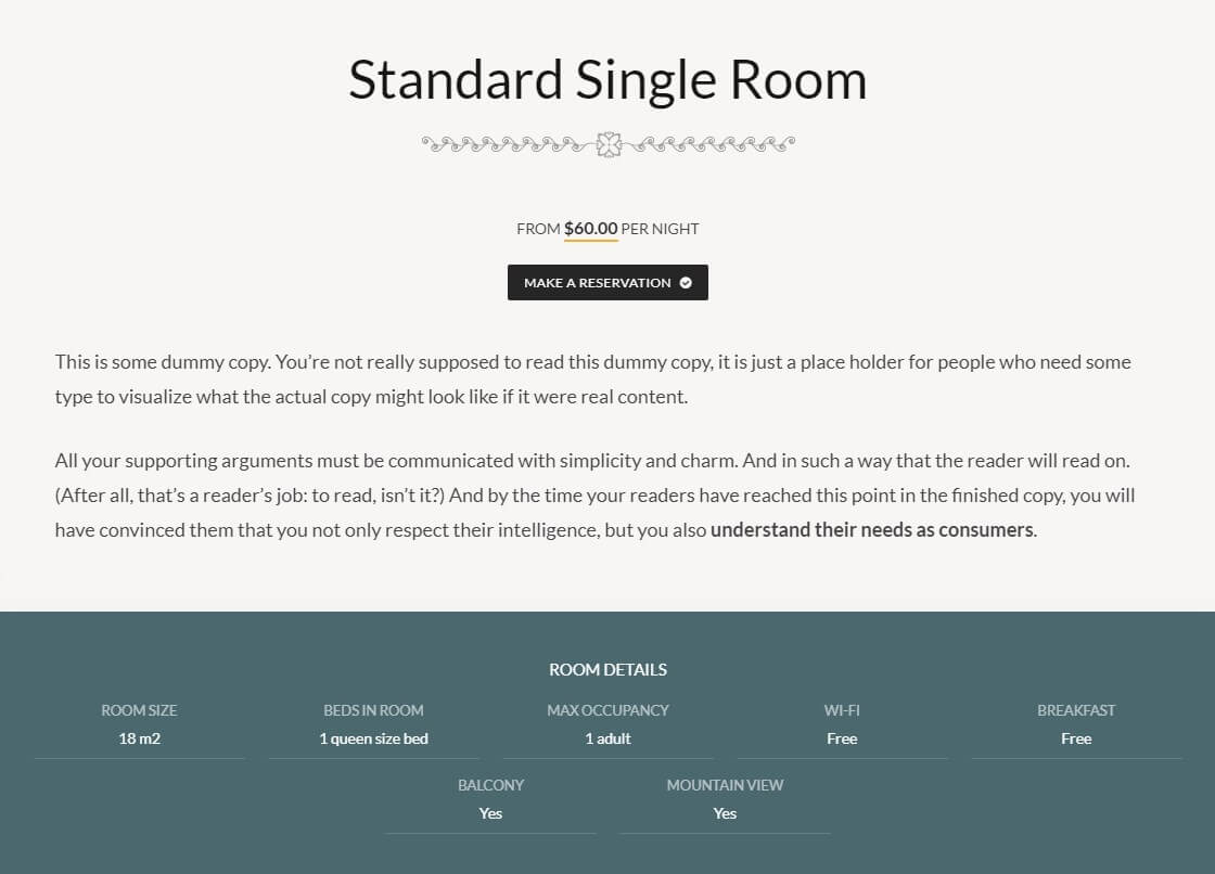 Mammoth Theme Room Page Template