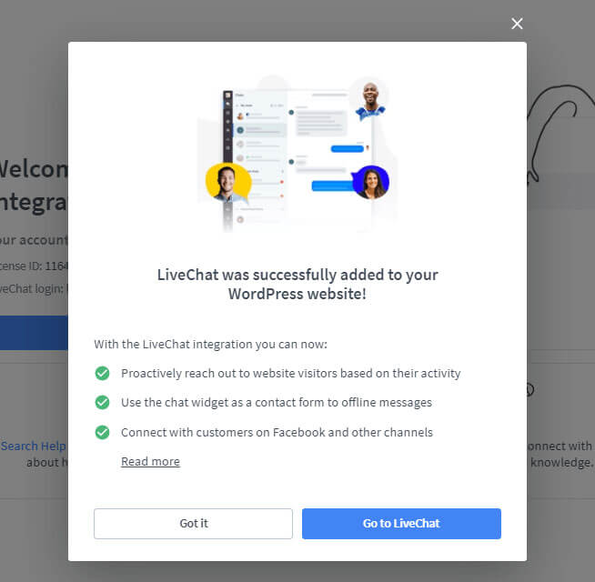livechat added to wordpress
