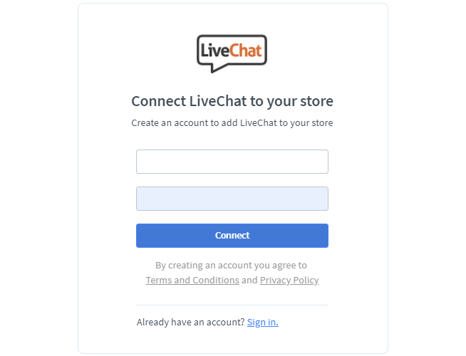 connect livechat inc to your website