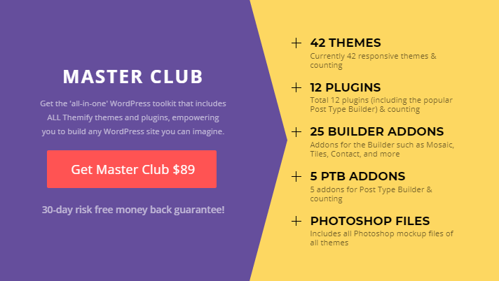 Master Club - Best Themify Package - Value For Money Master Club is the best Themify pricing option and value for money